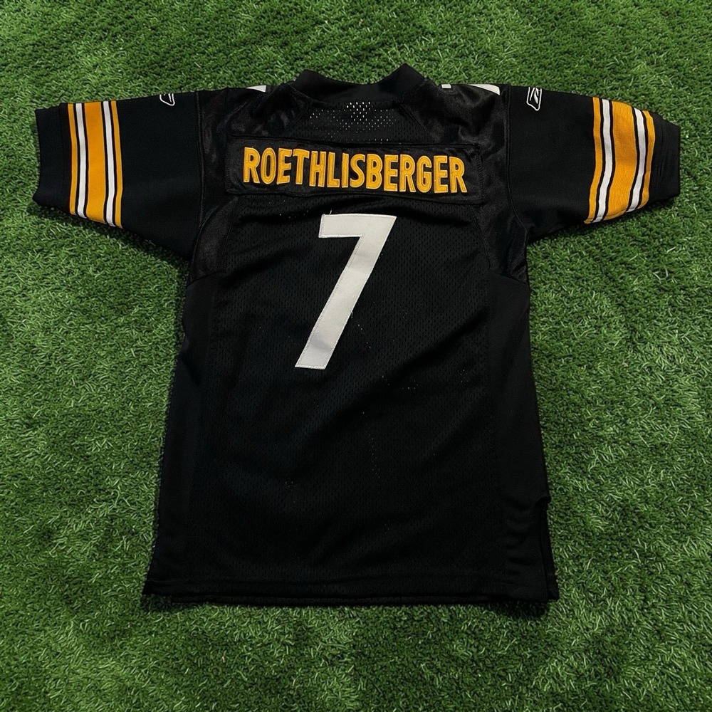 YOUTH MEDIUM Reebok Ben Roethlisberger #7 Pittsburgh Steelers Stitched Jersey